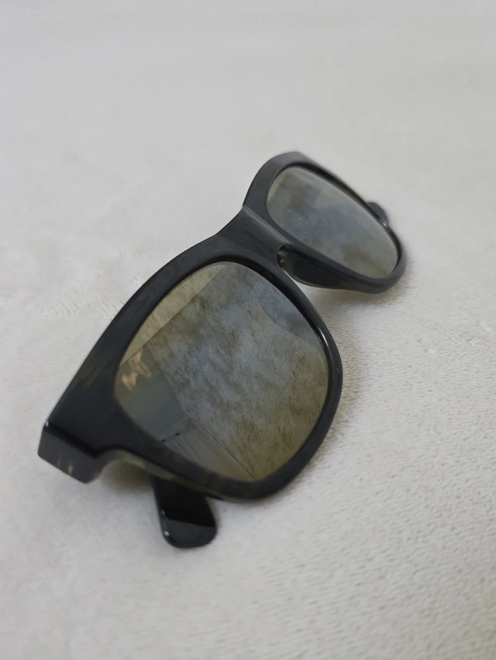 Maui Jim MJ730-15C Polarized Sunglasses Black Green Woodgrain 53-18-145